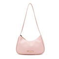 Chic light pink hobo bag with lychee texture leather and adjustable shoulder strap - Pink