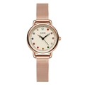 GEDI rose gold quartz watch featuring a colorful birthstone dial and mesh metal strap - Rose Gold Band Rose Dial