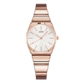 Minimalistische GEDI Damenarmbanduhr in Roségold mit weißem Zifferblatt im Bambus-Stil - Rotgoldarmband Weißes Zifferblatt