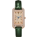 Orologio GEDI da donna con cassa quadrata in cristallo e cinturino in pelle verde - Verde