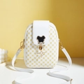Piccola borsa a tracolla bianca con stampa floreale gialla e chiusura a topolino - Bianco