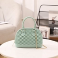 Sac coquillage vert menthe effet gelée avec texture perle et chaîne dorée - Vert