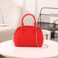 Sac à main rouge en gelée en forme de coquillage avec bandoulière chaîne dorée - Rouge