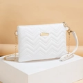 Petit sac blanc matelassé avec finitions dorées et bandoulière amovible femme - Blanc