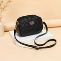 Elegante borsa a tracolla in PU nero trapuntato a cuore con fibbia metallica a forma di cuore - Nero C