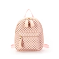 Mini sac à dos rose pour femme avec motifs géométriques marron et détails dorés brillants - Rose
