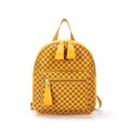 Sac à dos classique jaune pour femme avec motif étoile noir et poche avant - Jaune