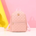 Mini pink quilted backpack with gold sequins and adjustable fabric shoulder straps - Pink