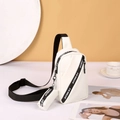 Sac de poitrine blanc en cuir PU avec sangle FIRIGHT et pendentif petite pochette - Blanc