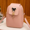 Mini sac à bandoulière rose pour téléphone avec pendentif étoile et rabat - Rose