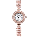 Elegante orologio in oro rosa con cinturino in cristallo marquise e lunetta diamantata - Cinturino Oro Rosa Madreperla Quadrante Bianco