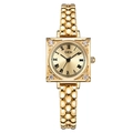Gedi luxury square gold watch with Roman numerals and elegant chain link bracelet - Gold Case Gold Dial