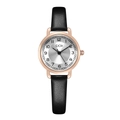 GEDI vintage women's quartz watch with black leather strap and rose gold case - Rose Gold Case White Dial Black Strap