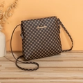 Brown monogram crossbody bag for women with golden Sunnyside logo and adjustable strap - Monogram Brown