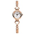 Orologio al quarzo GEDI da donna in oro rosa con maglie a cuore e strass luminosi - Cassa Oro Rosa Quadrante Bianco