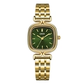 Elegante orologio da donna GEDI dorato con quadrante quadrato verde e cinturino in acciaio - Quadrante Verde Cassa Dorata Cinturino in Acciaio Oro
