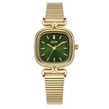 GEDI luxury square women's quartz watch with gold link strap and green sunray dial - Gold Case Green Dial (51146) / Green