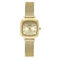 Orologio quadrato GEDI da donna con quadrante champagne dorato e cinturino a rete - Cassa Oro Quadrante Oro Cinturino Oro