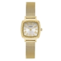 Orologio GEDI retrò oro da donna con quadrante romano quadrato e cinturino in maglia - Cassa Oro Quadrante Bianco Cinturino Oro
