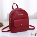 Mini zaino in ecopelle rosso scuro con finiture e dettagli in metallo dorato - Rosso