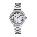 Orologio al quarzo di lusso da donna in acciaio inossidabile argento con quadrante bianco - Cassa Argento Quadrante Bianco (Quadrante Grande da 40mm)