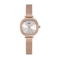 Elegante orologio da donna al quarzo in oro rosa con cinturino in maglia milanese e quadrante - Cassa Oro Rosa Quadrante Bianco Cinturino Oro Rosa