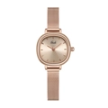 Orologio minimalista da donna con cinturino in maglia oro rosa e quadrante rettangolare - Cassa Oro Rosa Quadrante Oro Rosa Cinturino Oro Rosa