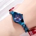 Orologio al quarzo GEDI elegante con quadrante blu scuro e cassa in metallo sfaccettata - Cassa Blu Quadrante Blu Cinturino Blu