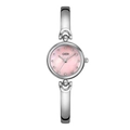 Orologio a bracciale GEDI argento di lusso con quadrante rosa e strass - Cassa Argento Quadrante Rosa Cinturino Argento