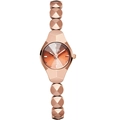 Orologio al quarzo oro rosa con bracciale a maglie geometriche taglio diamante - Cassa Oro Rosa Quadrante Oro Rosa Cinturino Oro Rosa