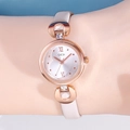 Elegant GEDI women's quartz watch with rose gold case and beige leather strap - Rose Gold Case White Dial Apricot Strap