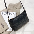 Sac sous le bras classique en cuir PU noir avec surpiqûres losanges et fermeture éclair - Noir