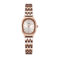 Elegant rose gold oval women watch with a silver dial and minimalist metal link strap - Rose Gold Case White Dial Rose Gold Strap