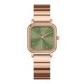 Orologio GEDI donna quadrato minimalista con quadrante verde oliva e cinturino in oro rosa - Cinturino Oro Rosa Quadrante Verde