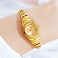 Montre-bracelet à quartz dorée élégante pour femme avec strass étincelants - Boîtier Or Cadran Or