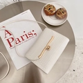 Bolso bandolera blanco con patrón de cocodrilo y hebilla de metal dorado creativa - Blanco