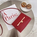 Mini bolso bandolera rojo de piel de cocodrilo con cierre de corazón dorado - Rojo