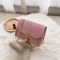 Mini sac à bandoulière rose à paillettes avec chaîne dorée et fermoir métallique - Rose