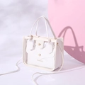 White transparent PVC handbag with inner pouch and FASHION&BAGS printed text - White