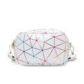 Sac bandoulière blanc à motifs géométriques colorés avec détails en métal doré - Blanc Holographique