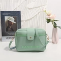 Petit sac bandoulière vert menthe avec finitions dorées et imprimé tendance - Vert