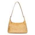 Minimalist ginger yellow faux fur underarm bag with smooth shoulder strap for women - Yellow