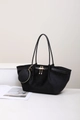 Schwarze große Shopper-Tasche mit goldener Schwanen-Schnalle und kleiner Münztasche - Schwarz