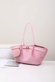 Rosa Tragetasche in Matt-Optik mit goldenen Flamingos und passender runder kleiner Tasche - Rosa