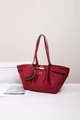 Grand sac cabas bordeaux avec ornement cygne doré et petit porte-monnaie assorti - Rouge