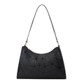 Piccola borsa a tracolla geometrica nera con motivo a triangoli lucidi di tendenza - Nero