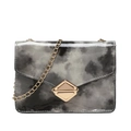 Ink marble chain crossbody bag with black and white gradient and gold hardware - Light Gray