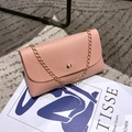Bolso bandolera rosa palo con cadena dorada y cierre metálico de estilo elegante - Rosa