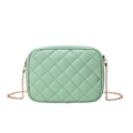 Sac caméra chic vert menthe matelassé avec chaîne dorée et motif de losanges élégant - Vert