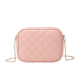 Borsa a tracolla trapuntata rosa con catena dorata e texture raffinata in ecopelle - Rosa